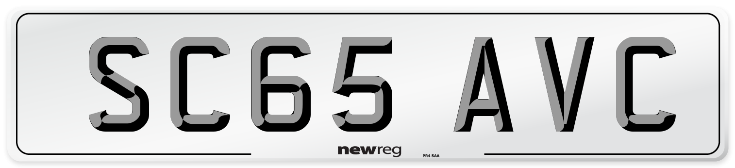 SC65 AVC Number Plate from New Reg